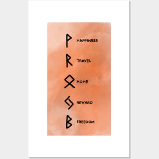 Bind Runes: Happiness, Travel, Home, Reward, Freedom Posters and Art